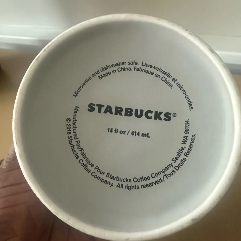 Starbucks 2016 Gray Christmas Tree Holiday Coffee Mug